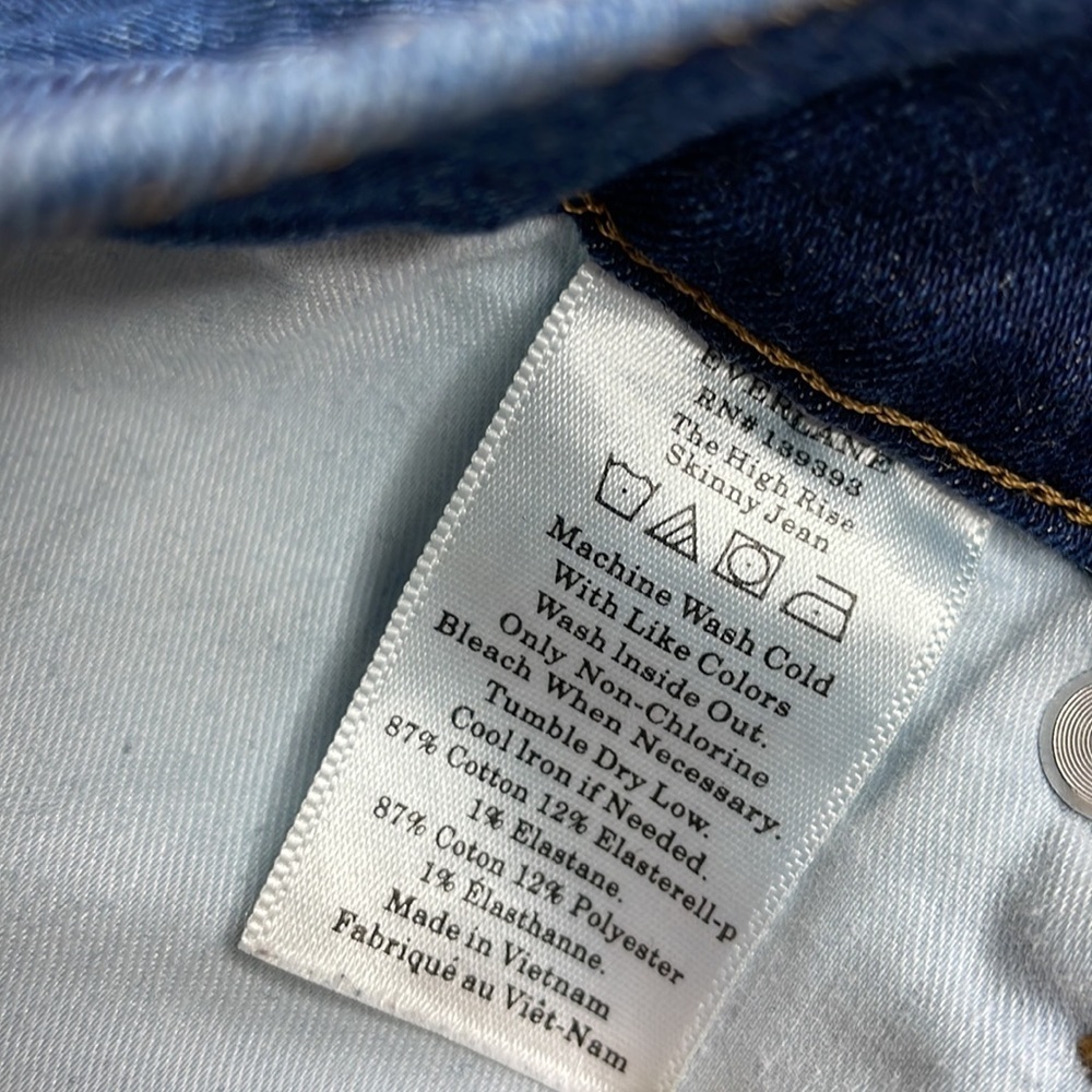 Everlane High Rise Skinny Jeans Size 29 - Picture 3 of 10